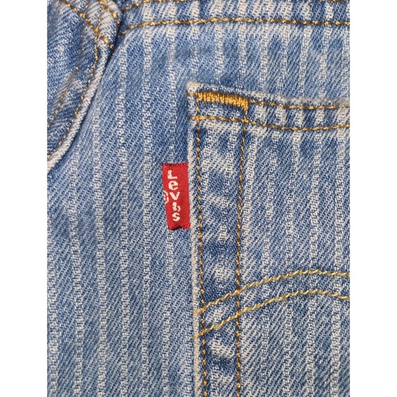 Levi's 501 Denim Shorts Women's Size 26 Blue Striped High Waisted Cut Off - Picture 3 of 7